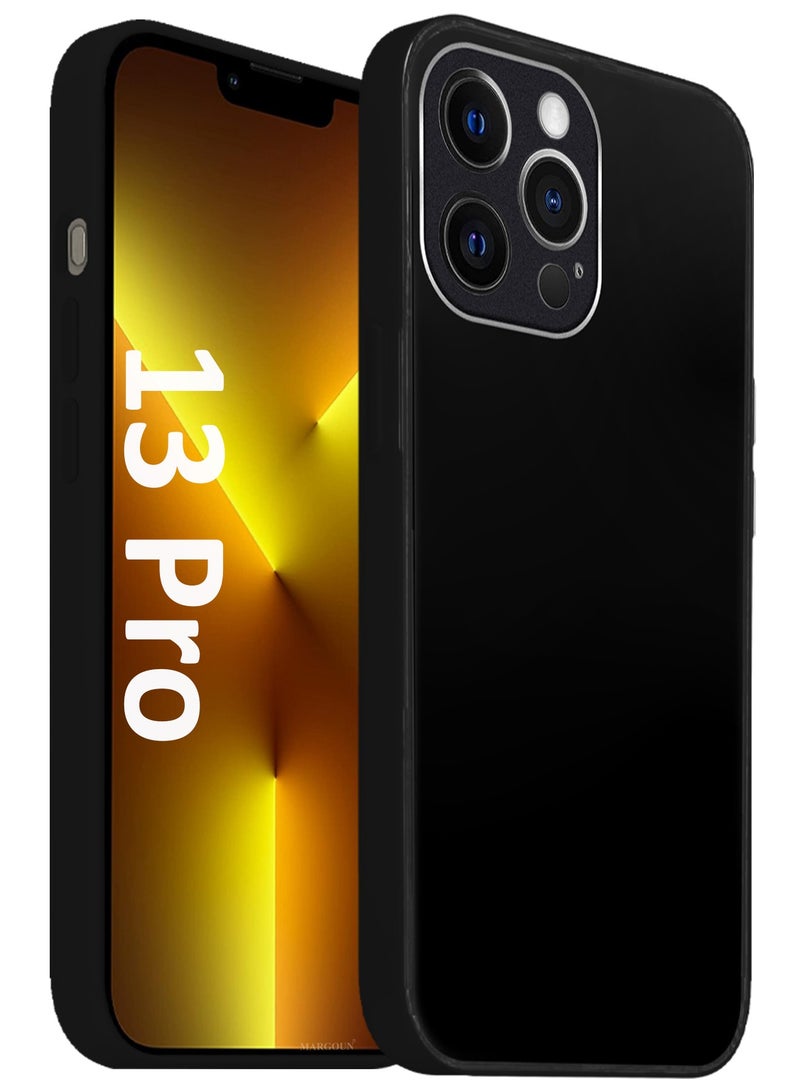 CATANES HiCool Glossy Hard TPU Case for iPhone 13 Pro - Full Coverage , Anti Finger Print , Anti Yellowing , Shockproof Slim Fit Design- Black - Image 1